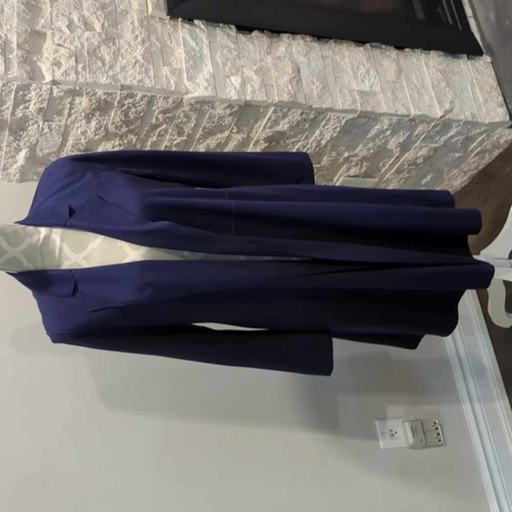 Marc Cain blue 100% wool open jacket with pockets
